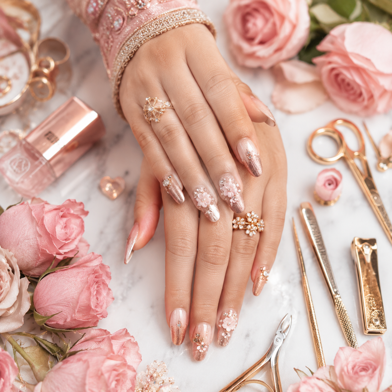 Naureen Nawaz Salon work — nail art